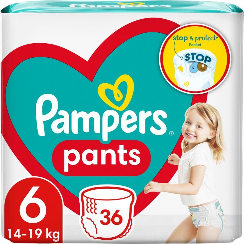 Pampers Pants Size 6 еднократни пелени гащички 13-19 kg