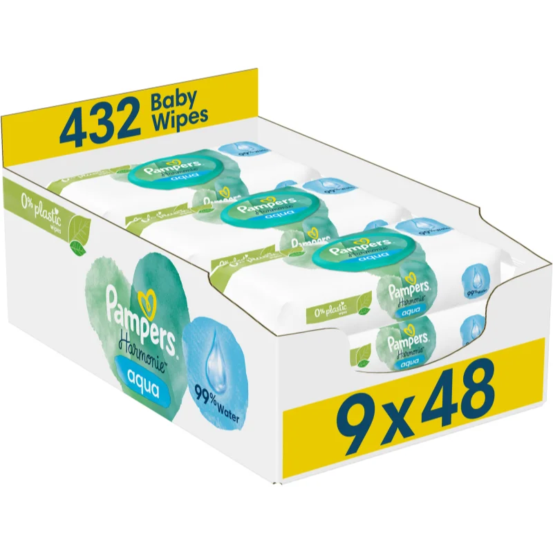 Pampers Harmonie Aqua мокри почистващи кърпички за деца