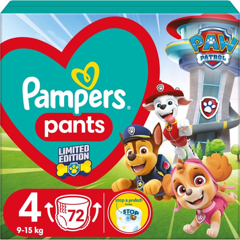 Pampers Pants Paw Patrol Size 4 еднократни пелени гащички 9-15 kg