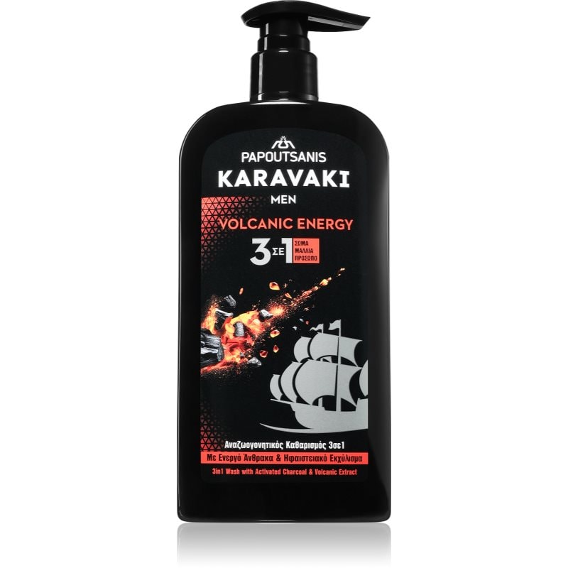 PAPOUTSANIS Karavaki Volcanic Energy почистващ гел 3 в 1 - Грижа за коса - Сравни цени от 1 магазин с безплатна доставка