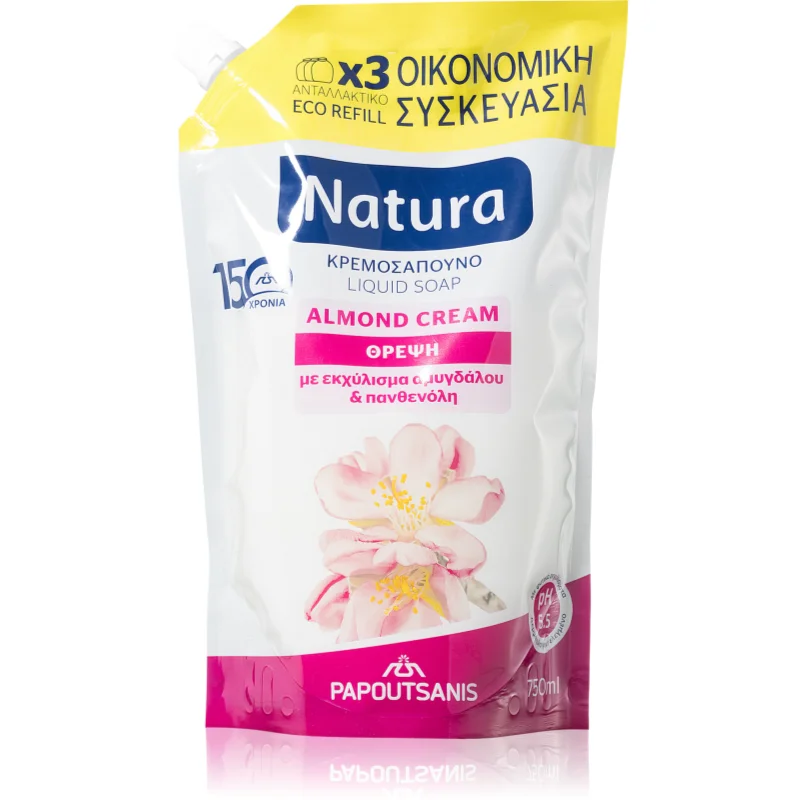 PAPOUTSANIS Natura Almond Cream течен сапун пълнител