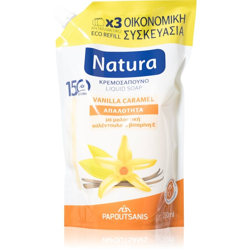 PAPOUTSANIS PAPOUTSANIS Natura Vanilla Caramel течен сапун пълнител - Унисекс парфюм 750мл - Сравни цени от 1 магазин с безплатна доставка