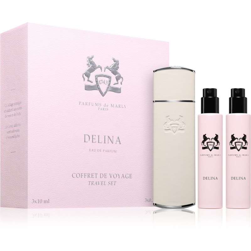 Parfums De Marly Delina Travel Set комплект за пътуване с калъфка за жени - Комплект - Сравни цени от 1 магазин с безплатна доставка