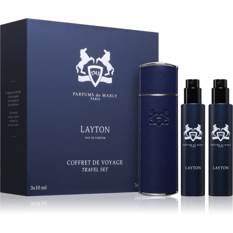 Parfums De Marly Layton Travel Set комплект за пътуване с калъфка за мъже - Комплект - Сравни цени от 1 магазин с безплатна доставка