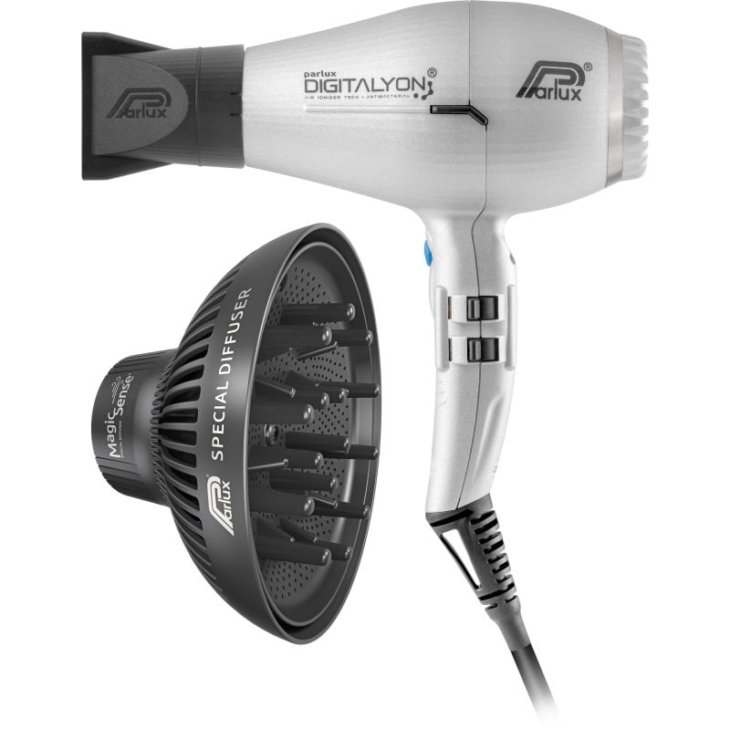 Parlux Digitalyon + Magic Sense сешоар + дифузер Silver
