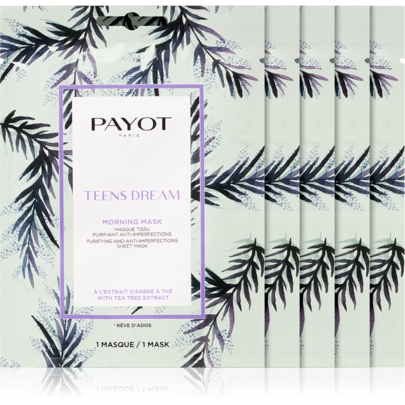 Payot Morning Mask Teens Dream платнена маска с почистващ и освежаващ ефект за комбинирана към мазна кожа