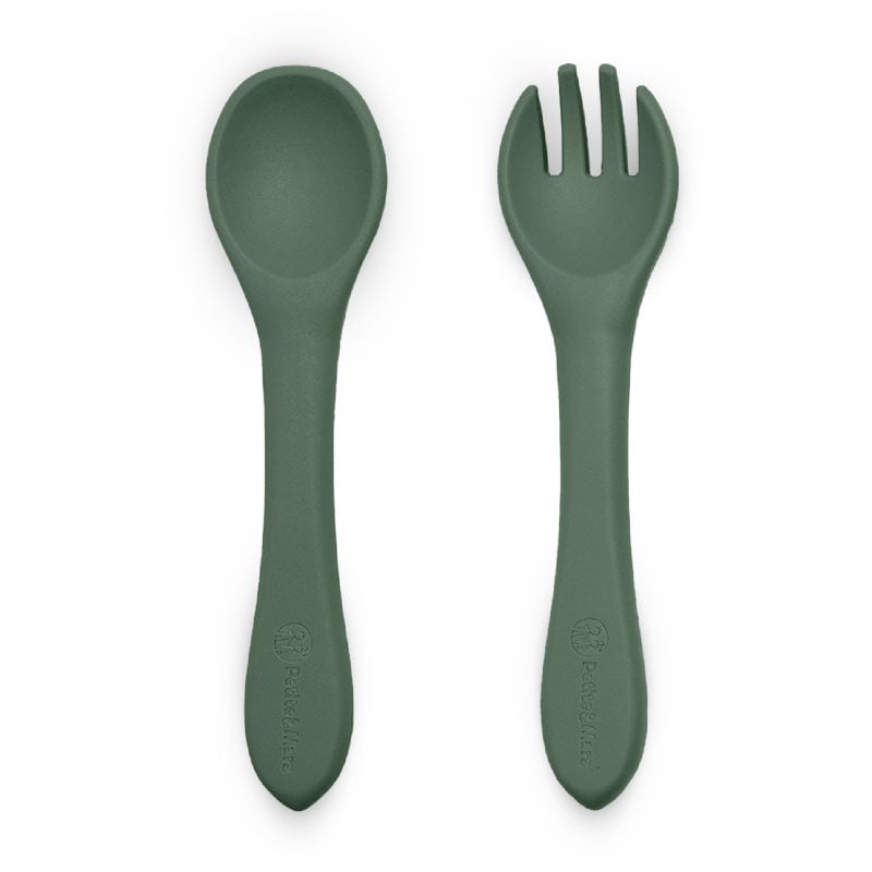 Petite & Mars Take & Match Silicone Cutlery прир Misty Green 6 m+