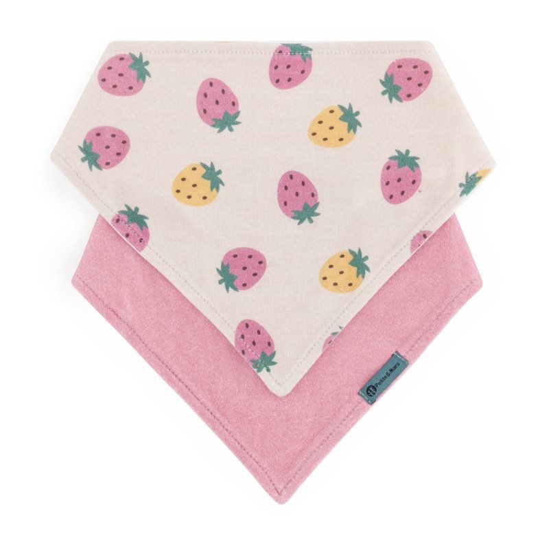 Petite & Mars Bandana Luke 3m+ лигавник Beige Strawberies & Dusty Rose - За деца - Сравни цени от 1 магазин с безплатна доставка