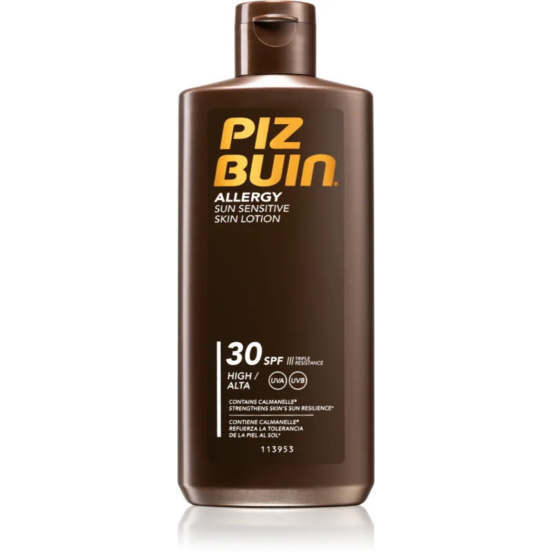 Piz Buin Allergy защитно мляко за загар за чувствителна кожа SPF 30 - Грижа за тяло - Сравни цени от 1 магазин с безплатна доставка