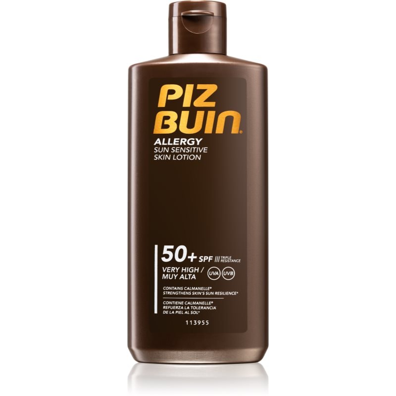 Piz Buin Piz Buin Allergy защитно мляко за загар за суха и чувствителна кожа SPF 50+ - Унисекс парфюм 50мл - Сравни цени от 1 магазин с безплатна доставка