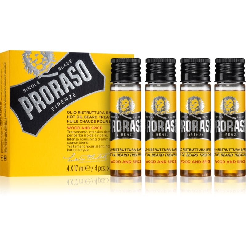 Proraso Wood and Spice Hot Set интензивна грижа с масло за твърда брада 4 x