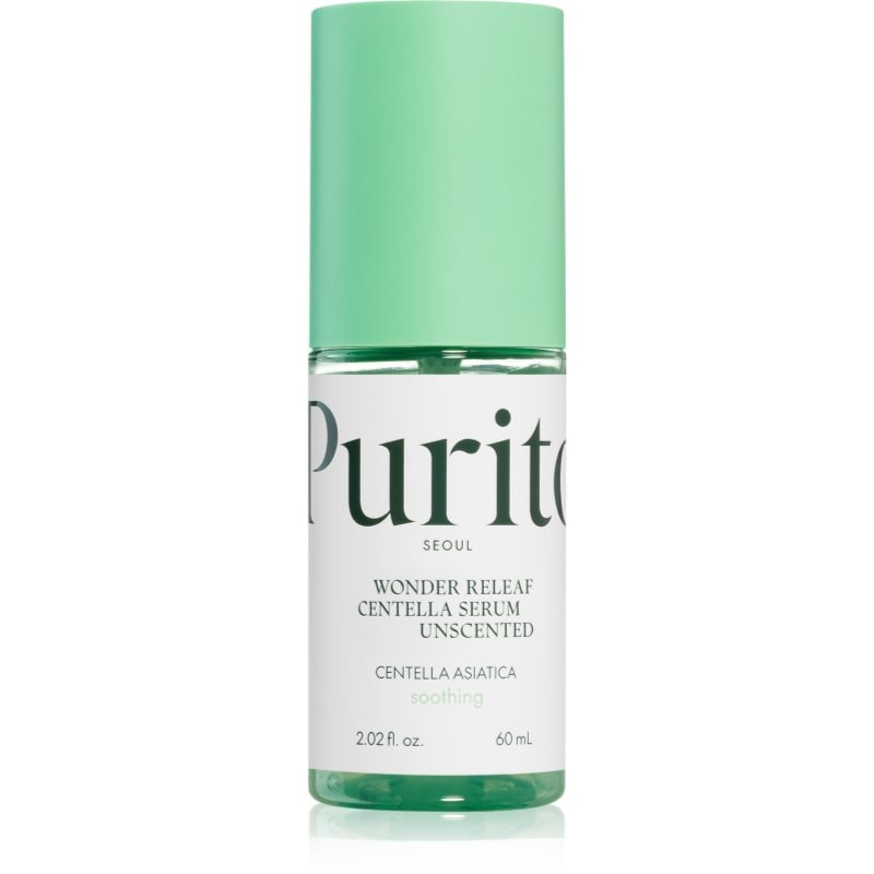 Purito Purito Wonder Releaf Centella Serum Unscented регенериращ серум за лице за успокояване и подсилване на чувствителната кожа - Унисекс парфюм 60мл - Сравни цени от 1 магазин с безплатна доставка