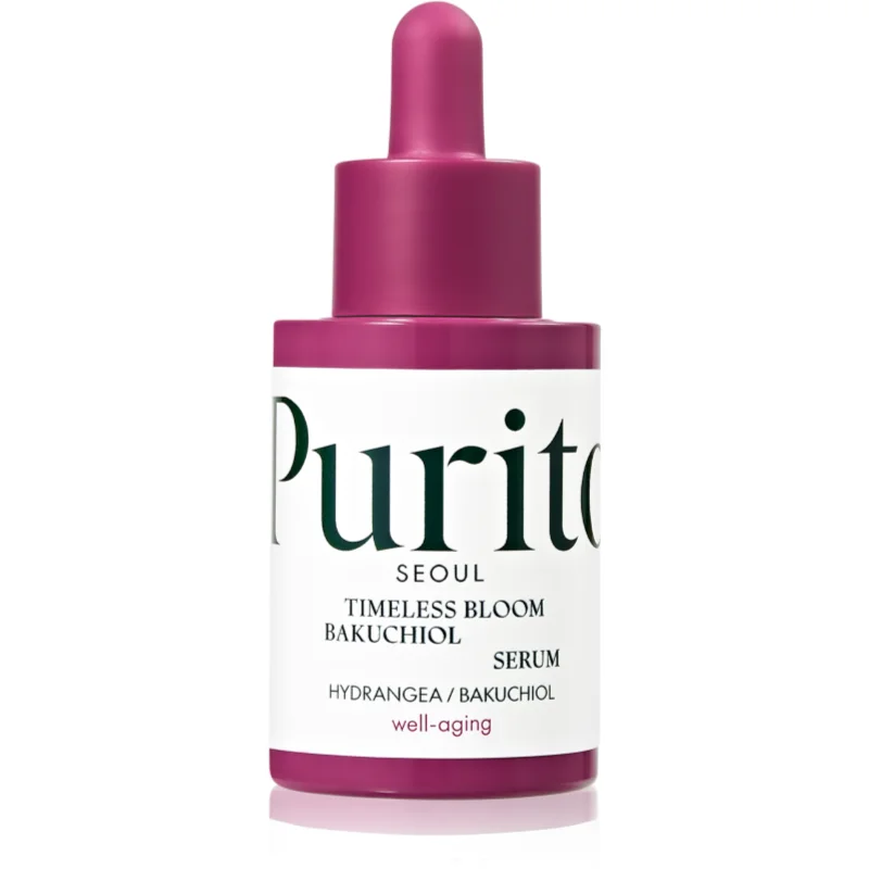 Purito Timeless Bloom Bakuchiol Serum интензивен ревитализиращ серум за възстановяване стегнатостта на кожата - Грижа за лице - Сравни цени от 1 магазин с безплатна доставка