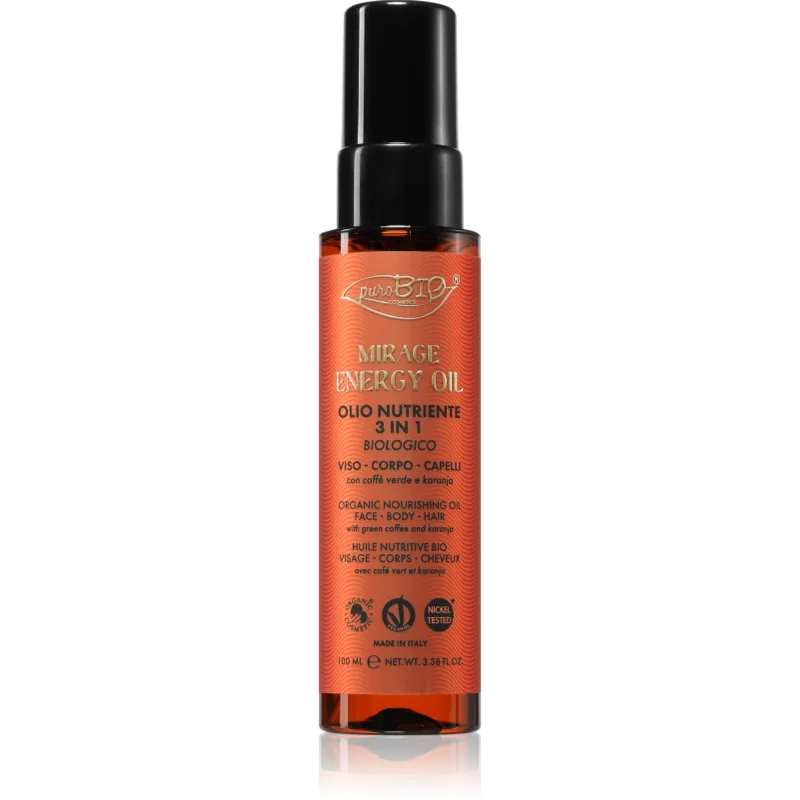 puroBIO Cosmetics Mirage Energy Oil мултифункционално масло за лице, тяло и коса