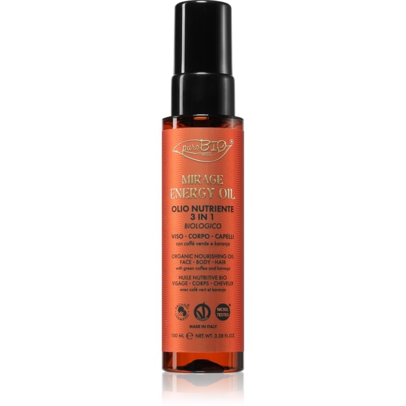 puroBIO Cosmetics puroBIO Cosmetics Mirage Energy Oil мултифункционално масло за лице, тяло и коса - Унисекс парфюм 100мл - Сравни цени от 1 магазин с безплатна доставка