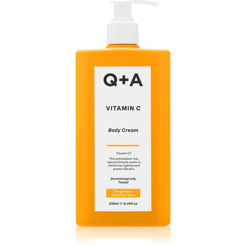 Q+A Vitamin C озаряващ крем за тяло аромати Orange zest + Grapefruit - Грижа за тяло - Сравни цени от 1 магазин с безплатна доставка