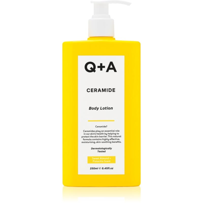Q+A Ceramide хидратиращо мляко за тяло с церамиди аромати Sweet Almond + Pistachio - Грижа за тяло - Сравни цени от 1 магазин с безплатна доставка