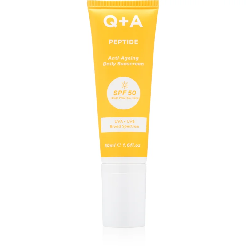 Q+A Peptide защитен крем за лице SPF 50 - Грижа за тяло - Сравни цени от 1 магазин с безплатна доставка