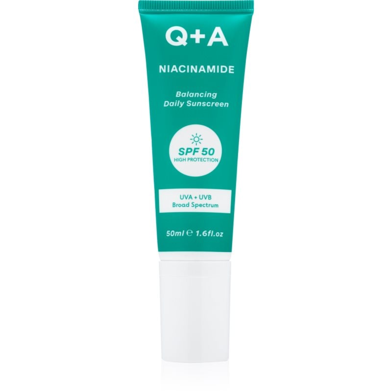 Q+A Niacinamide защитен крем за лице SPF 50 - Грижа за тяло - Сравни цени от 1 магазин с безплатна доставка