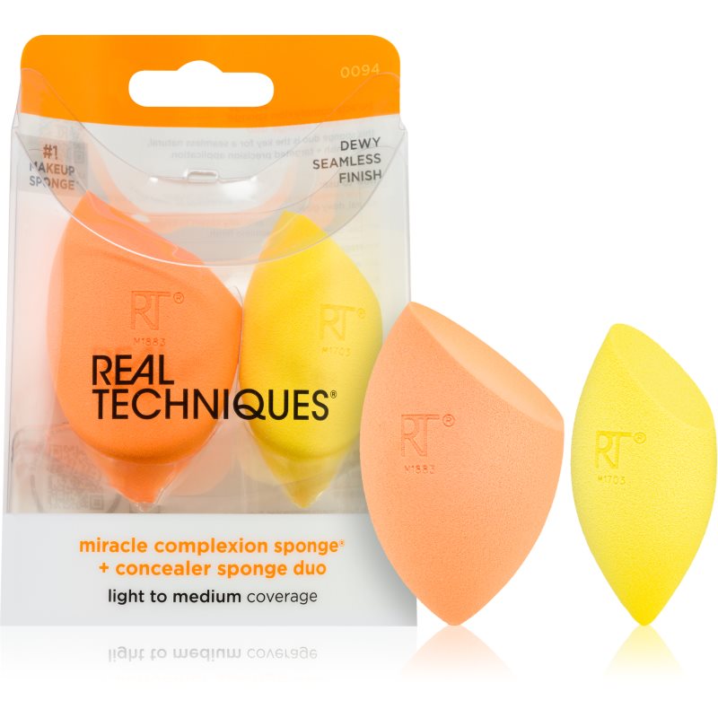 Real Techniques Real Techniques Sponge+ Miracle Complexion & Concealer гъба за фон дьо тен - Унисекс парфюм - Сравни цени от 1 магазин с безплатна доставка