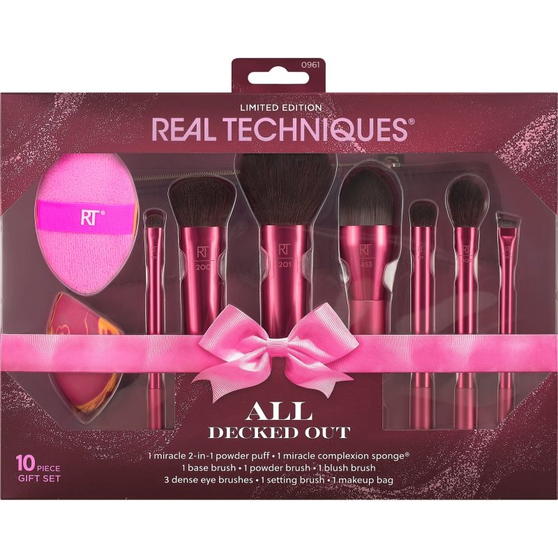 Real Techniques All Decked Out Комплект четки с чантичка - Комплект - Сравни цени от 1 магазин с безплатна доставка