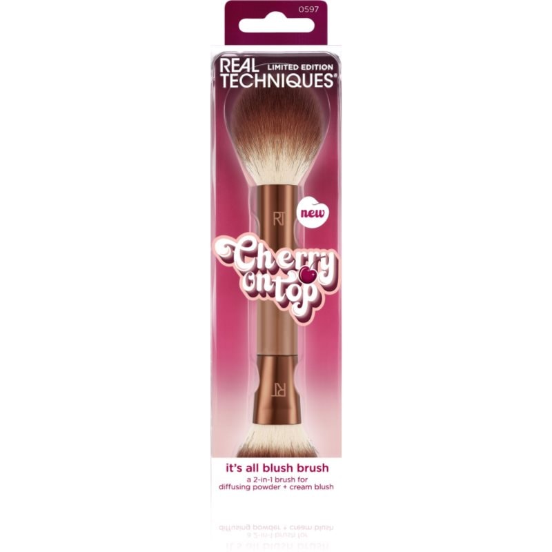 Real Techniques Cherry On Top It´s All Blush Brush двустранна четка за руж - Грим - Сравни цени от 1 магазин с безплатна доставка