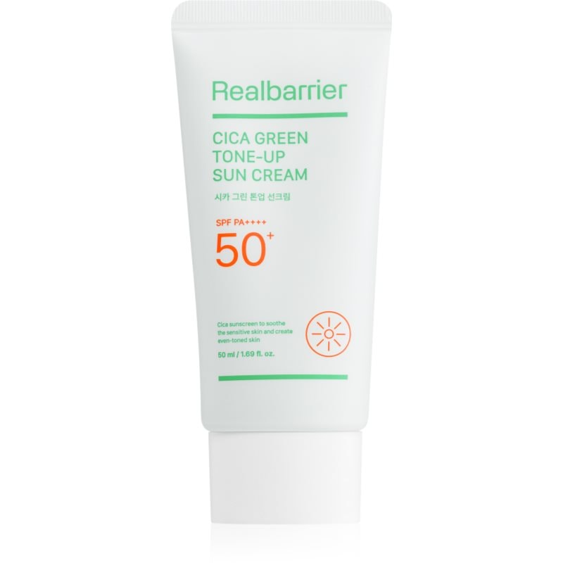 Real Barrier Cica Green Tone-Up Sun Cream интензивен успокояващ и защитен крем SPF 50+ - Грижа за лице - Сравни цени от 1 магазин с безплатна доставка