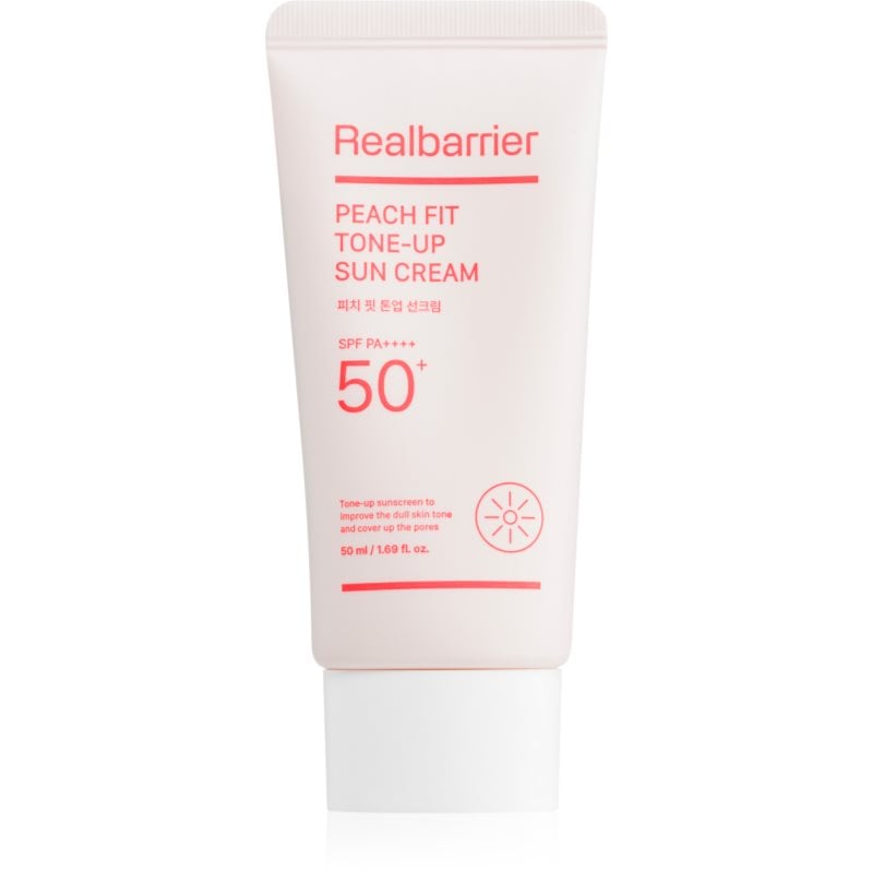 Real Barrier Peach Fit Tone-Up Sun Cream защитен тониращ крем за лице SPF 50+
