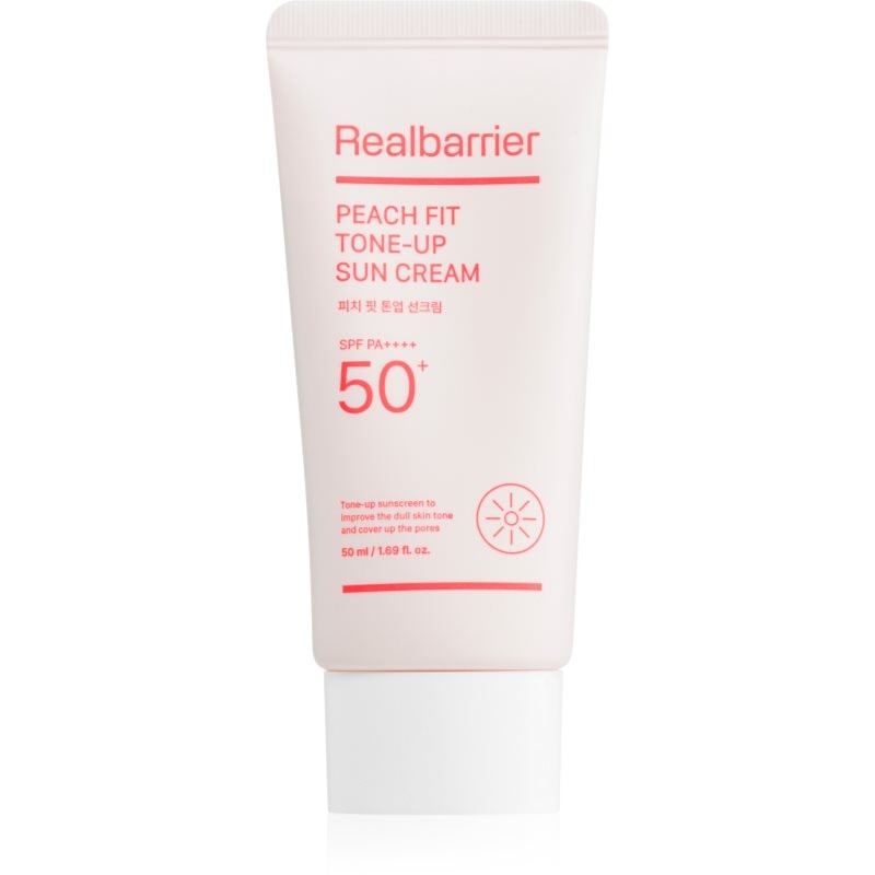 Real Barrier Peach Fit Tone-Up Sun Cream защитен тониращ крем за лице SPF 50+ - Грижа за лице - Сравни цени от 1 магазин с безплатна доставка