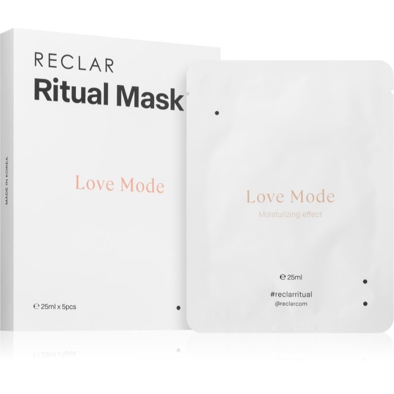RECLAR Ritual Mask Love Mode Платнена маска за лице за еднократна употреба за всички типове кожа на лицето - Грижа за лице - Сравни цени от 1 магазин с безплатна доставка