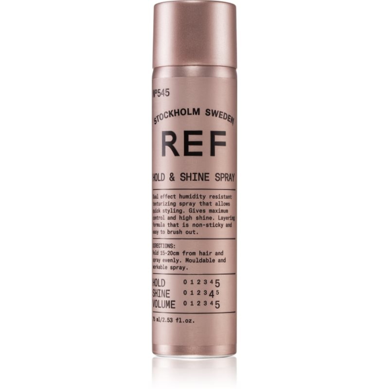 REF REF Hold & Shine Spray N°545 лак за коса с блясък - Унисекс парфюм 75мл - Сравни цени от 1 магазин с безплатна доставка