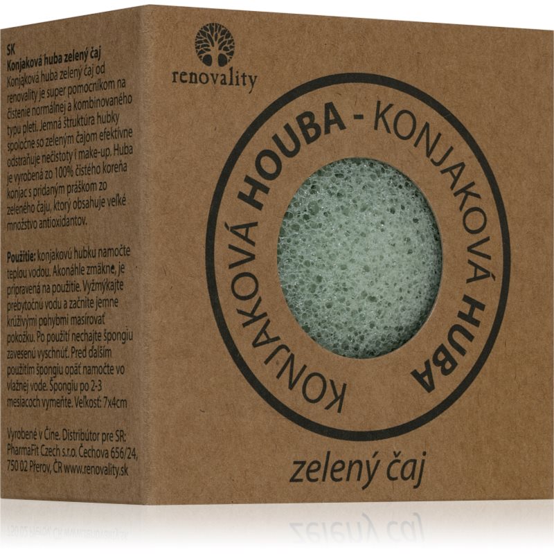 Renovality Konjac mushroom green tea почистваща гъбичка за нормална към смесена кожа - Грижа за лице - Сравни цени от 1 магазин с безплатна доставка