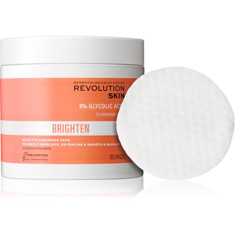 Revolution Skincare Brighten 3% Glycolic Acid почистващи тампони - Грижа за лице - Сравни цени от 1 магазин с безплатна доставка