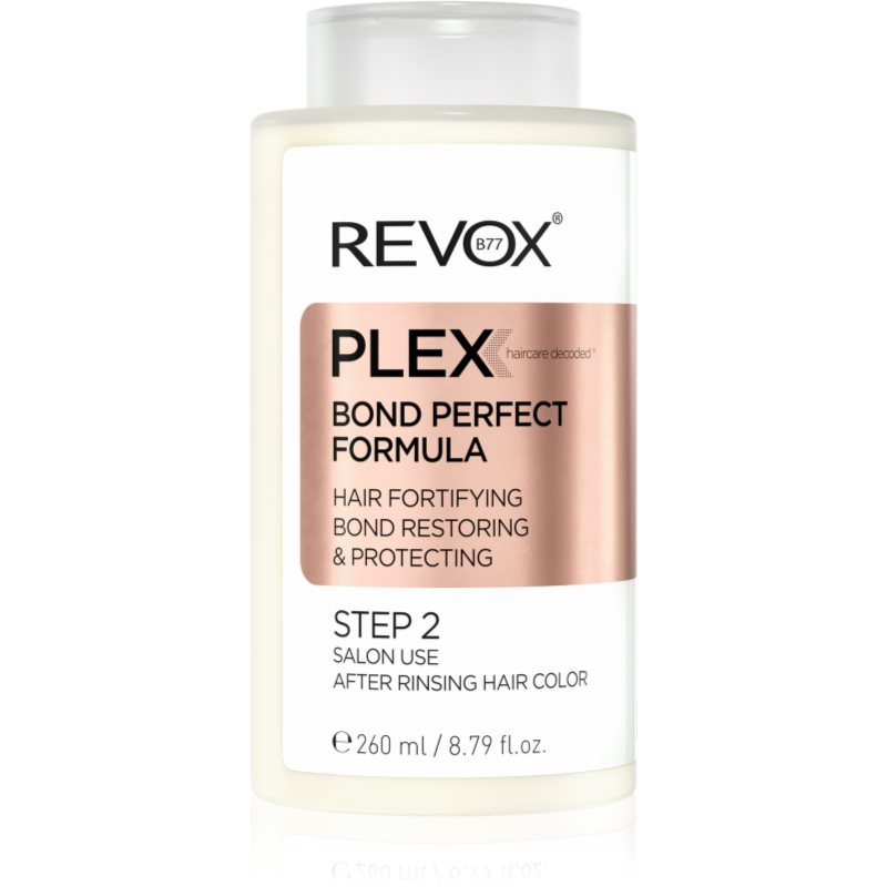 Revox B77 Revox B77 PLEX Bond Perfect Formula. Step 2 укрепваща грижа за химическо третирана коса - Унисекс парфюм 260мл - Сравни цени от 1 магазин с безплатна доставка