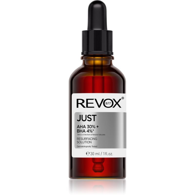 Revox B77 JUST AHA 30% + BHA 4% изглаждащ ексфолиращ серум за възобновяване на повърхността на кожата - Грижа за лице - Сравни цени от 1 магазин с безплатна доставка