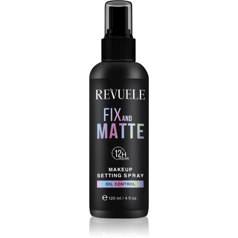 Revuele Makeup Setting Spray Fix And Matte матиращ и фиксиращ спрей върху фон дьо тен