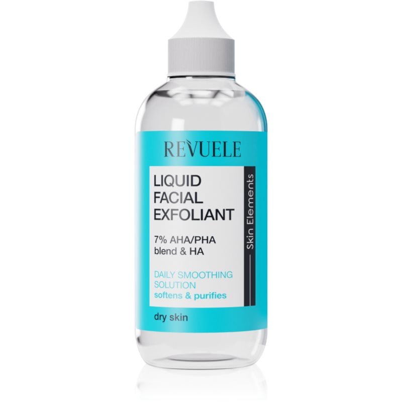 Revuele Liquid Facial Exfoliant 7% AHA/PHA blend + HA ексфолиращ и пилинг серум за суха кожа
