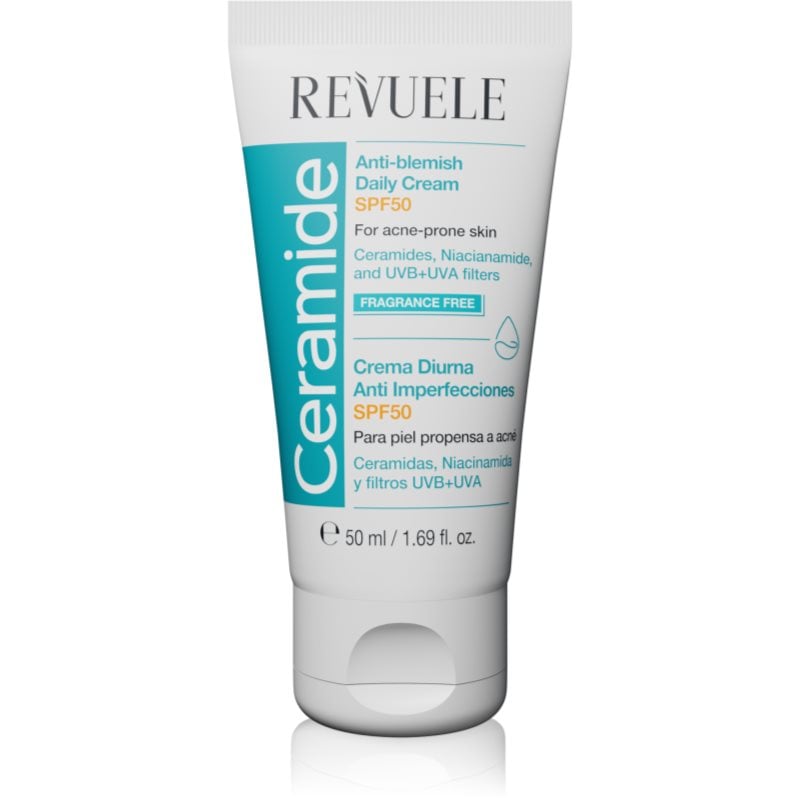 Revuele Ceramide Anti-Blemish Daily Cream дневен предпазващ крем за проблемна кожа, акне SPF 50