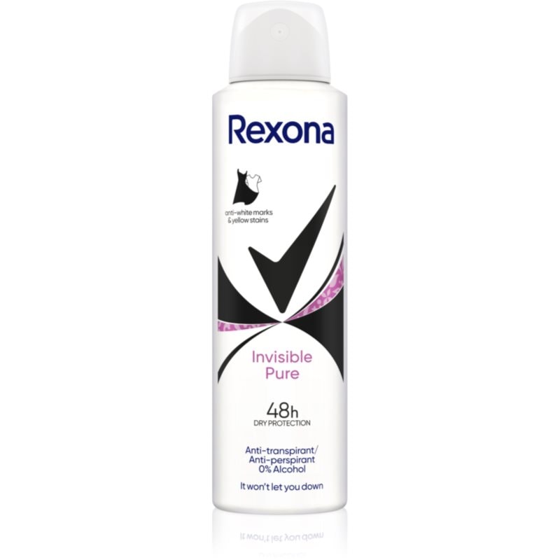 Rexona Rexona Invisible Pure дезодорант в спрей срещу бели и жълти петна - Унисекс парфюм 150мл - Сравни цени от 1 магазин с безплатна доставка