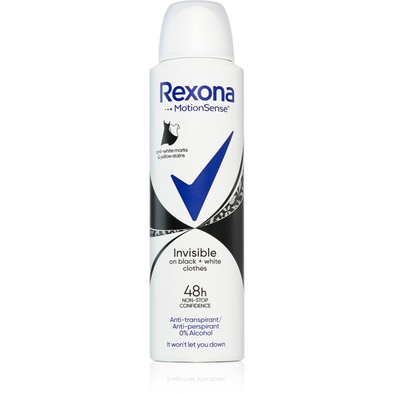 Rexona Invisible Black and White дезодорант в спрей срещу бели и жълти петна - Грижа за тяло - Сравни цени от 1 магазин с безплатна доставка