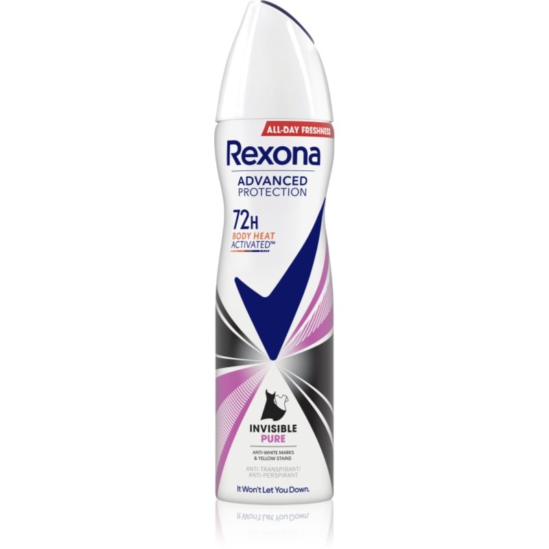 Rexona Advanced Protection Invisible Pure дезодорант в спрей срещу бели и жълти петна