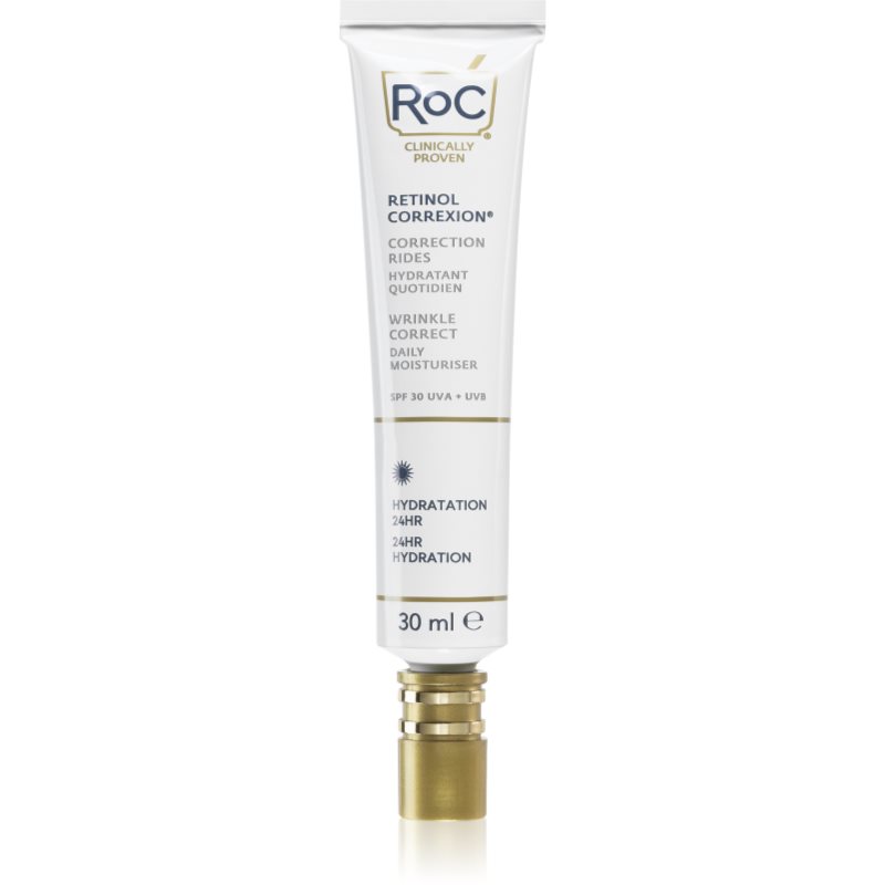 RoC RoC Retinol Correxion Wrinkle Correct Daily Moisturiser дневен хидратиращ крем против стареене на кожата SPF 30 - Унисекс парфюм 30мл - Сравни цени от 1 магазин с безплатна доставка