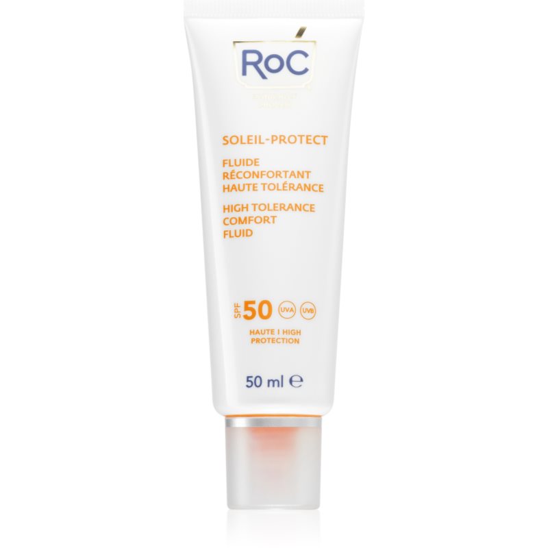 RoC RoC Soleil Protect High Tolerance Comfort Fluid слънцезащитен флуид за лице SPF 50 - Унисекс парфюм 50мл - Сравни цени от 1 магазин с безплатна доставка