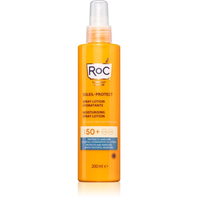 RoC Soleil Protect Moisturising Spray Lotion слънцезащитен хидратиращ спрей SPF 50+