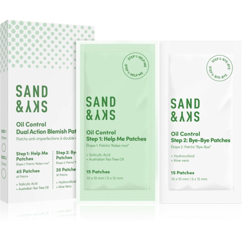 Sand & Sky Oil Control Dual Action Blemish Patches локална грижа против акне - Грижа за лице - Сравни цени от 1 магазин с безплатна доставка