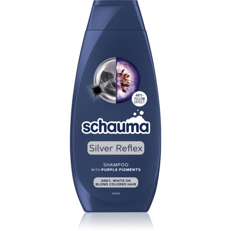 Schwarzkopf Schauma Silver Reflex шампоан, неутрализиращ жълтите нюанси за изрусена коса, коса с кичури със студени руси нюанси