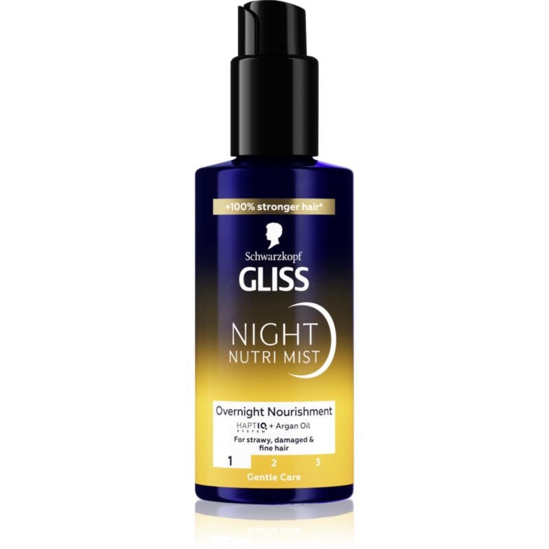 Schwarzkopf Gliss Oil Nutritive спрей за коса за нощ Night Nutri Mist