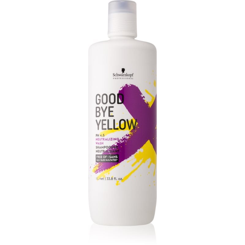 Schwarzkopf Professional Goodbye Yellow шампоан, неутрализиращ жълтите нюанси за ядисана коса и коса с кичури