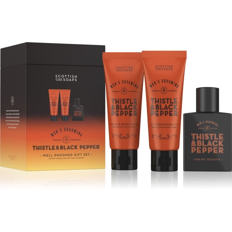 Scottish Fine Soaps Thistle & Black Pepper Well Groomed Gift Set подаръчен комплект за мъже - Комплект - Сравни цени от 1 магазин с безплатна доставка