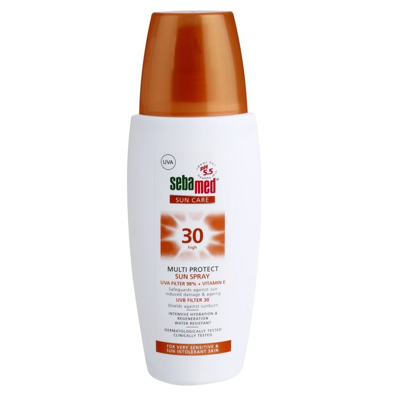 Sebamed Sun Care Multi Protect Sun Spray слънцезащитен спрей за чувствителна кожа SPF 30 - Грижа за тяло - Сравни цени от 1 магазин с безплатна доставка